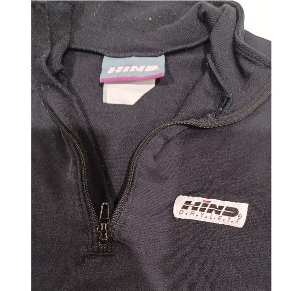 Vintage HIND Drylete Black quater-zip pullover Size M - Picture 2 of 4
